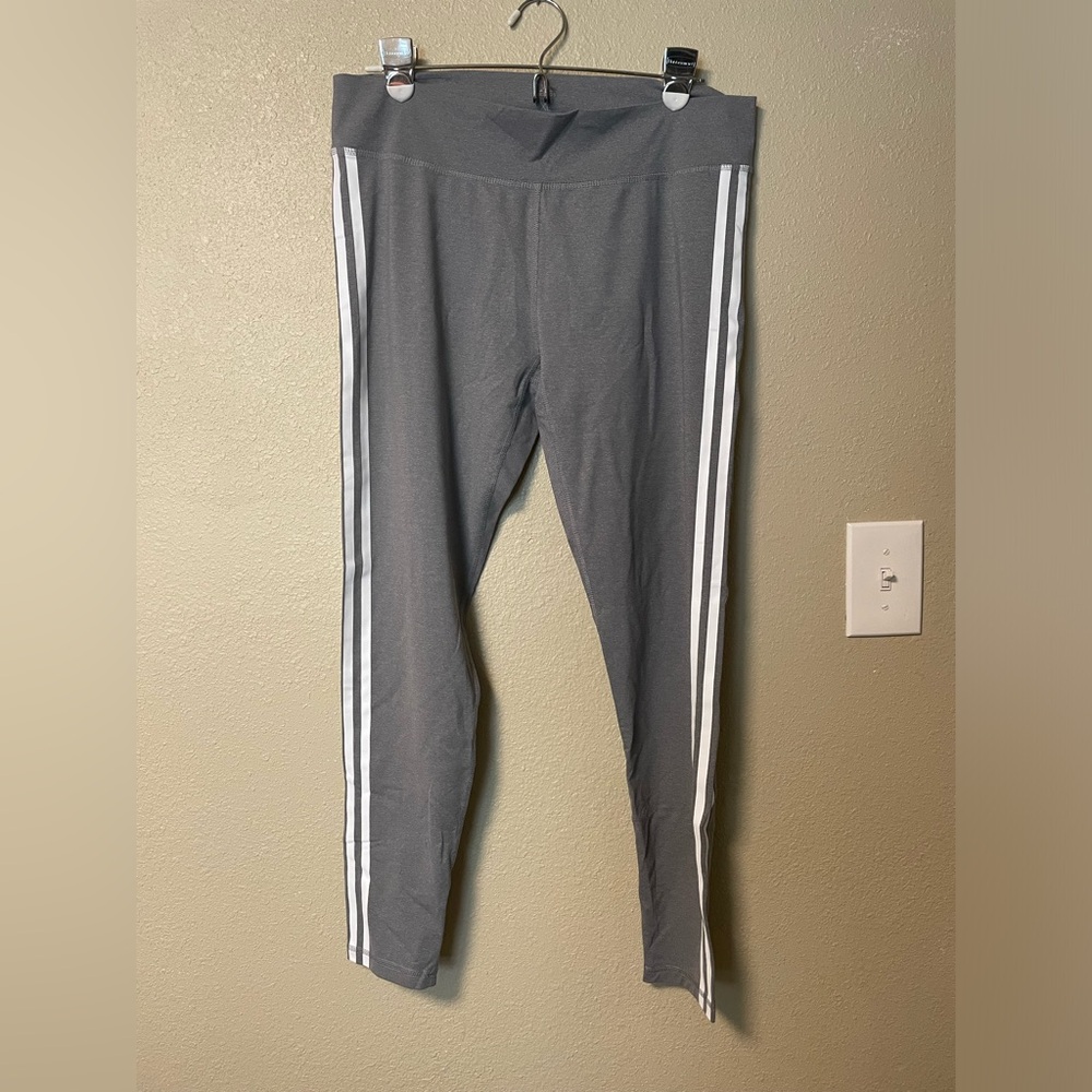 Addidas grey striped leggings